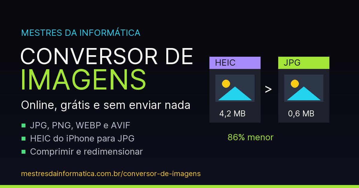 Conversor de imagens online do Imagem Lab: JPG, PNG, WEBP e HEIC