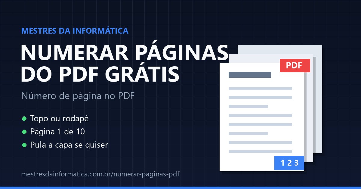 Numerar páginas do PDF: numerar páginas PDF online e grátis