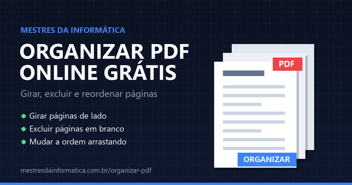 Organizar PDF: girar, excluir e reordenar páginas: organizar PDF online e grátis