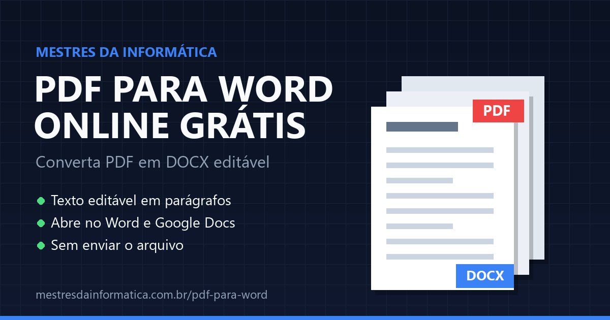 Converter PDF para Word: PDF para Word online e grátis