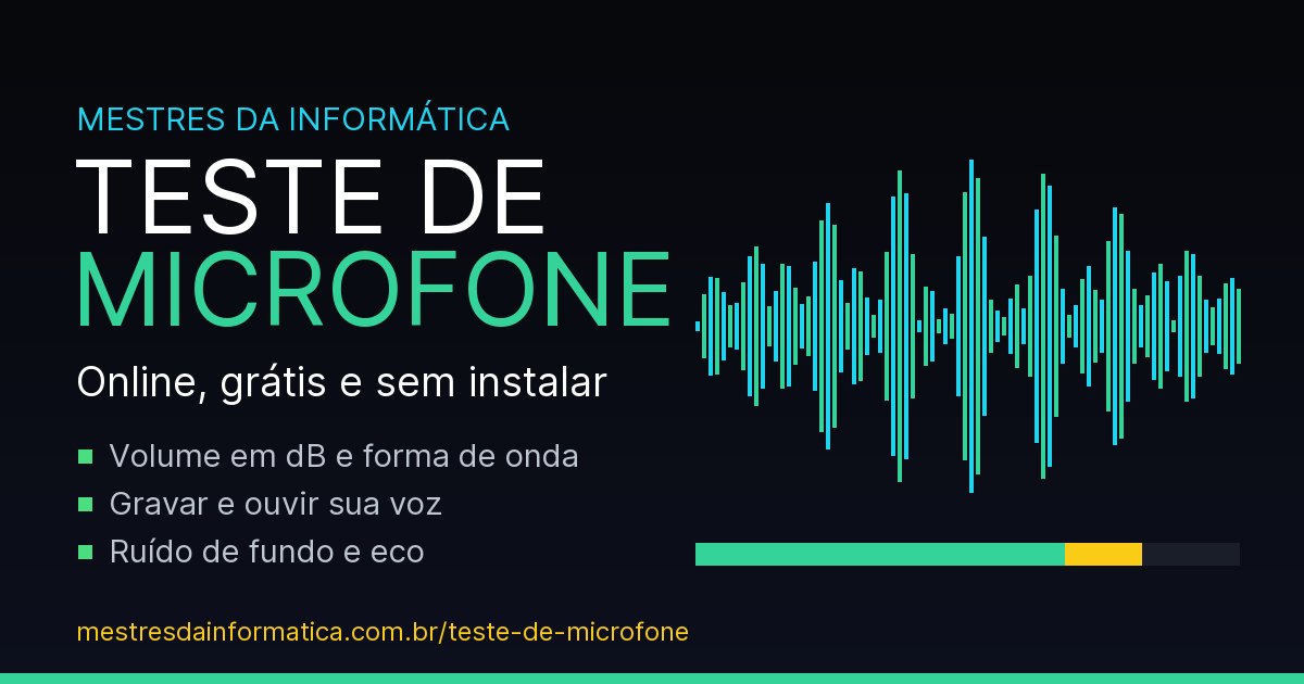 Teste de microfone online do Mic Lab: volume, ruído de fundo e gravação