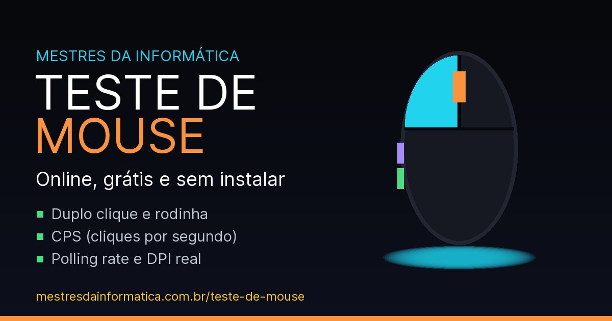 Teste de mouse online do Mouse Lab: duplo clique, CPS, polling rate e DPI