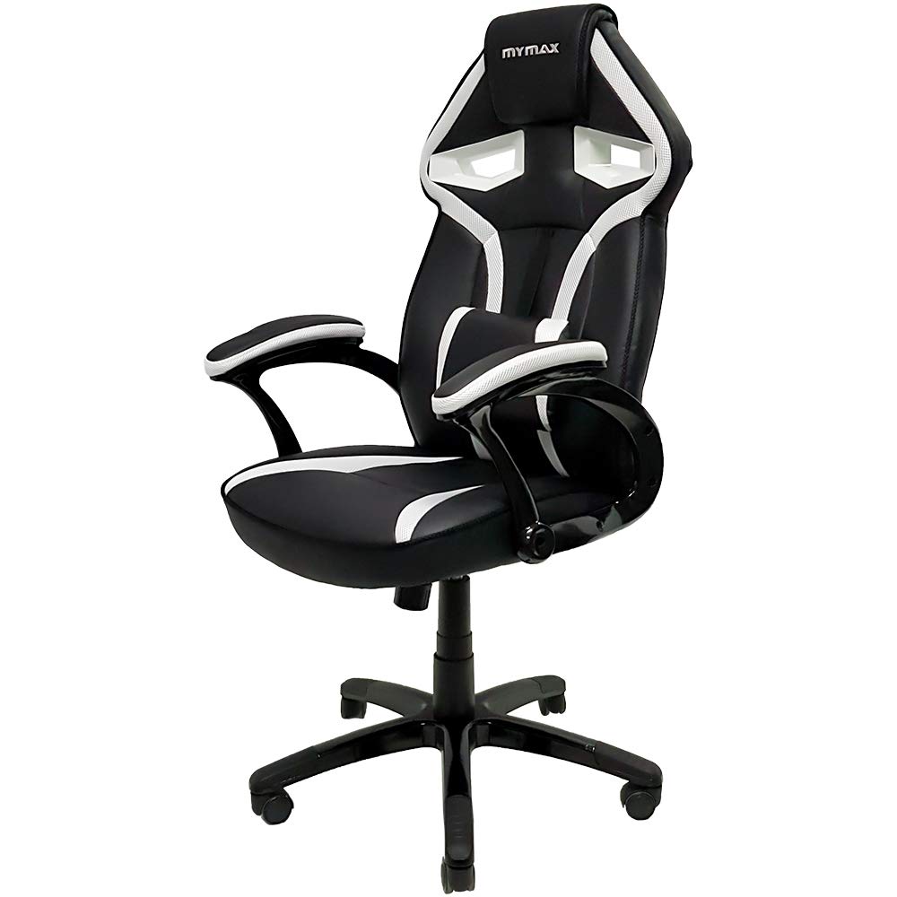 Cadeira Gamer MX1 Giratória Preto e Branco - Mymax