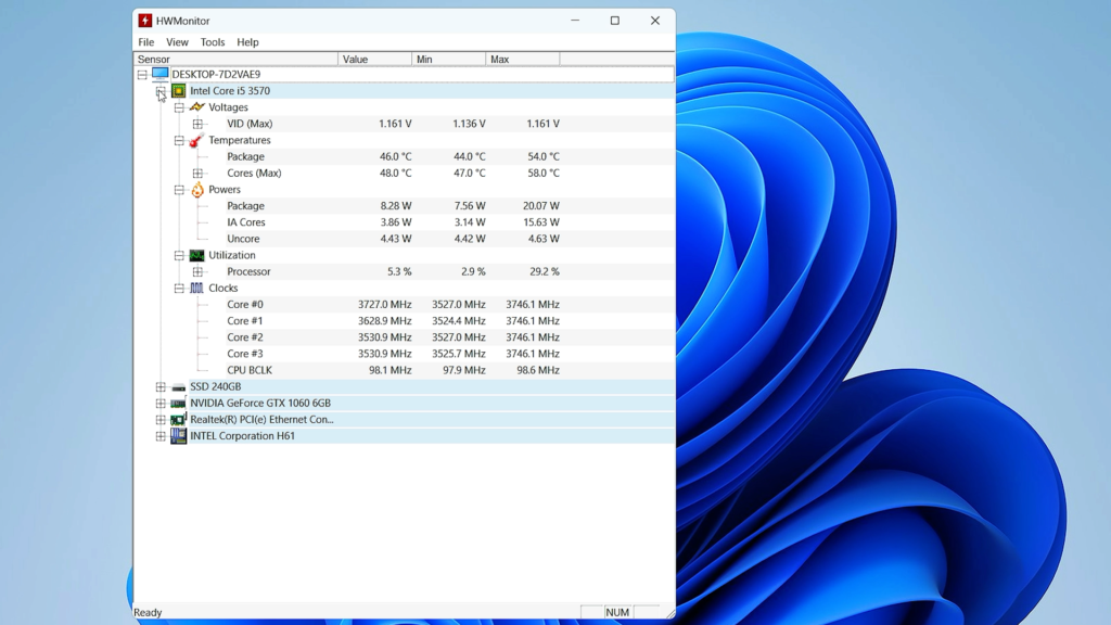 Uma das maiores preocupações quando se trata de desempenho de hardware é o controle de temperaturas. O CPU ID Hardware Monitor é uma ferramenta perfeita para monitorar todas as temperaturas, tensões e frequências do seu sistema em tempo real. Com ele, você consegue verificar como estão as temperaturas do processador, memória e GPU, ajudando a manter a temperatura do processador sob controle e garantindo que todo o hardware funcione de maneira estável, evitando superaquecimento e falhas de hardware.