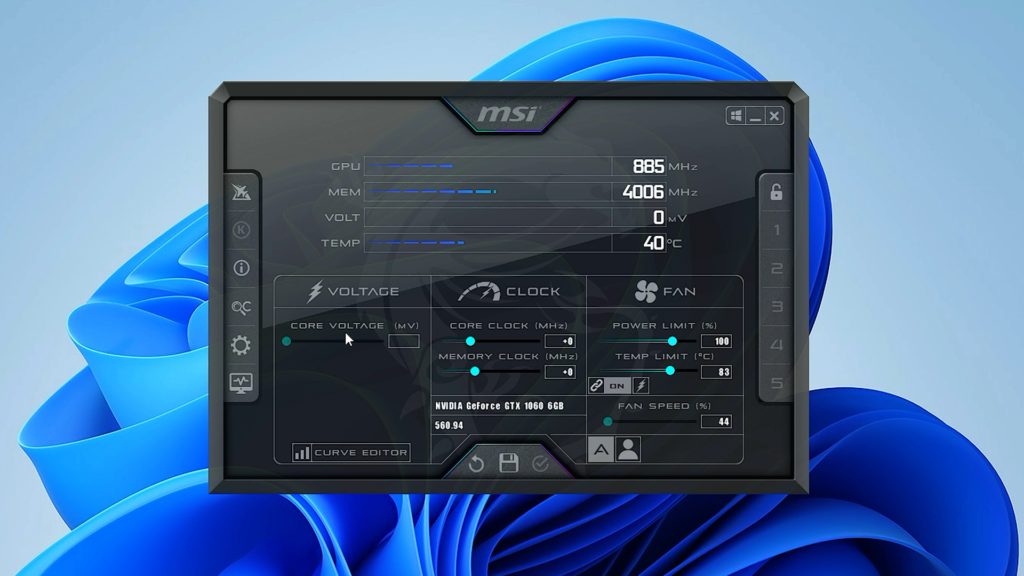 Para os entusiastas que gostam de fazer overclock ou monitorar a GPU, o MSI Afterburner é a ferramenta perfeita. Com ele, é possível ajustar a frequência da GPU, da memória, e até a velocidade das ventoinhas. Isso pode resultar em uma melhoria significativa no desempenho da sua placa de vídeo e em ganhos valiosos de FPS nos jogos.