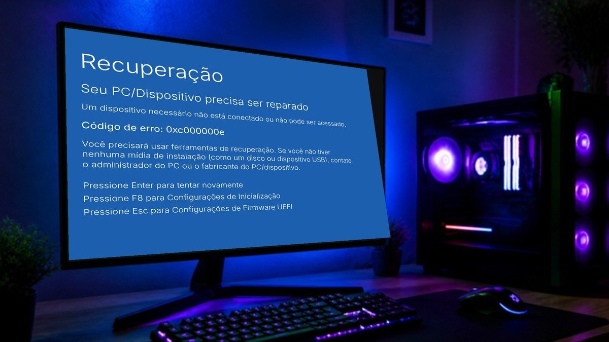 monitor de pc mostrando a tela de recuperacao do windows com dDJ64